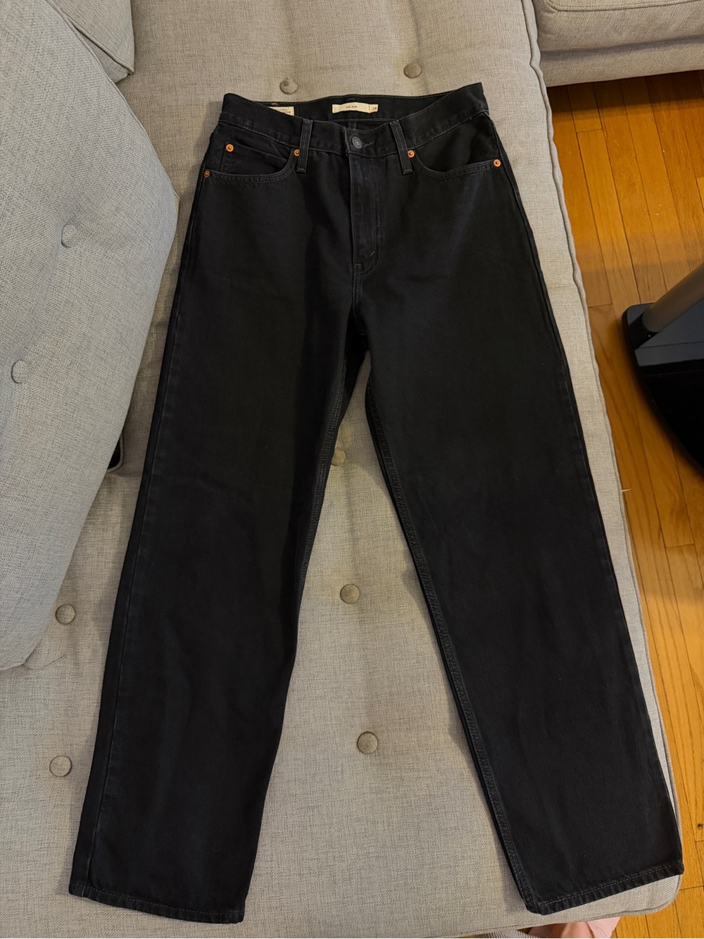 Levi's Baggy Dad Jeans Size 28 Black Denim Loose Fit